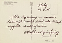 Greetings card sent to one of the first women illustrators of Turkey Sabiha BozcalÄ± in 1981