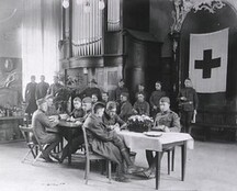 U.S. Army Evacuation Hospital No. 29, Prum, Germany, interior view - Red Cross recreation room