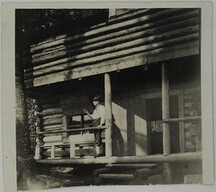 Man on a fishing trip in which Akseli Gallen-Kallela took part at Axel DurchmanÂ´s camp in Michigan, ca.1925.