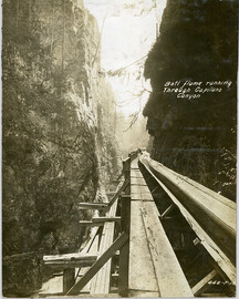 Botl [sic] flume running through Capilano Canyon