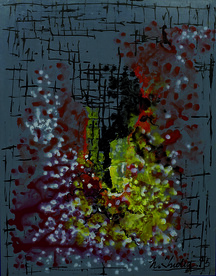 EbuliÃ§Ã£o Autor: Nely Evange Indig Ano: 1995  TÃ©cnica: AcrÃ­lica sobre eucatex  DimensÃµes: 70cm x 90cm