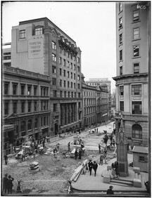 Road construction, Hunter Street, Sydney, 1925