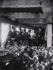 "The Short Tail gang" (Corlears Hook) Under the Pier at the Foot of Jackson Street.(Now Corlears Hook Park)
