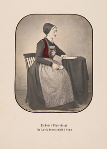 A married woman in a winter costume from Lavik Praestegjeld in Sogn