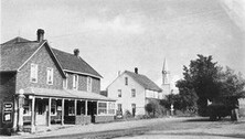 Hartman's Store, Denbigh street view B&W