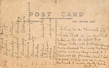 Back of World War I Soldier Postcard