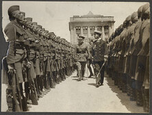 5th Royal Highlanders: inspection by Governor General at Champ de Mars, Montreal, August 1914