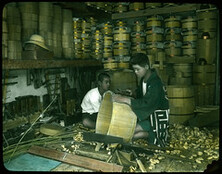 Making wooden barrels.