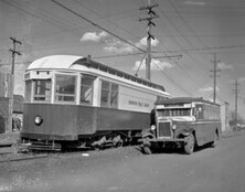 Edmonton Public Library Book Mobile on tracks, Alberta