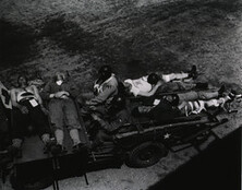 Transportation of wounded by jeep, Colorado, 1944