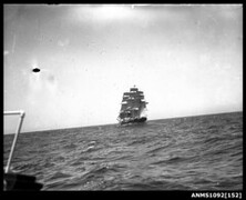 Three-masted barque JOSEPH CONRAD underway with sails set