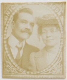 Small framed portrait of Axel and Mary GallÃ©n, probably from their trip to France, 1904; print 1 of the photograph.