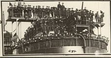 Stern view of troopship