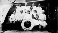 Formal crew picture with ship's cat