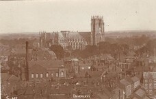 View from St.Mary's tower, Beverley 1909 (archive ref PO-1-14-226)