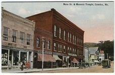 Main St. & Masonic Temple, Camden, Me.