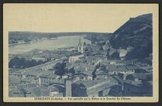 SerriÃ¨res (ArdÃ¨che). - Vue partielle sur le RhÃ´ne et le Quartier du ChÃ¢teau