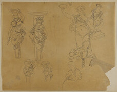 Johann Friedl's sketchbook: female statues and busts