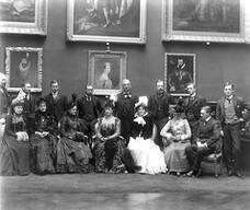 Hat trick  -  Royal visitors in the Picture Gallery, Kilkenny Castle