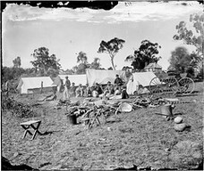 Gold surveying camp near Trunkey, New South Wales, 1872-1874