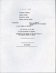 Program, Page 1, Vardanants commemoration, Harbin, China, 1944