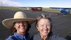 Day 2 aahs_fl0005 Jerri and Terri selfie at KLVS,  Porterfields in background