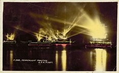Searchlight practice, USA Fleet