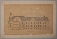 West-elevation on line C-D