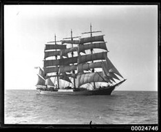 Four-masted barque PAMIR under sail at sea, 1934-1949