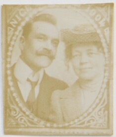 Small framed portrait of Axel and Mary GallÃ©n, probably from their trip to France, 1904; print 1 of the photograph.