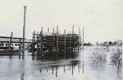 Ship on stock, River Hull in flood tide, Grovehill shipyard early 1950s (archive ref DDX1544-1-11 (68))