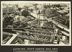 Looking down from the top of the northern ancilliary arm of the Story Bridge Brisbane ca. 1938
