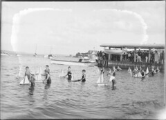 Model boat racing at Sandy Bay, Tasmania (c1900s)