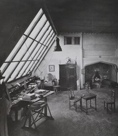 Interior of Gallen-Kallela's atelier at TarvaspÃ¤Ã¤ after his demise in the 1930s