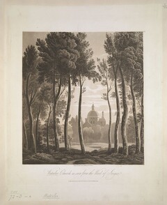 The BL Kingâ€™s Topographical Collection: "Waterloo Church as seen from the Wood of Soigne. "