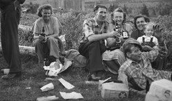 Group portrait at a picnic
