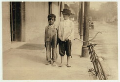 Sonny and Pete newsboys. One is six years old. They began at 6:00 A.M. (LOC)