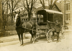 Trebilcock and Berry grocery delivery wagon. [between 1911 a nd 1925]