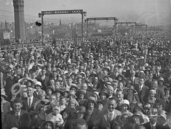 Crowd crossing the Bridge, Sydney Harbour Bridge Celebrations, 19 March 1932, Hall & Co.