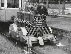 Tram track grass burning unit