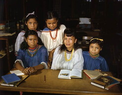 Children at the government school on the Brighton Reservation