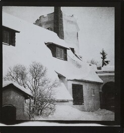 Akseli Gallen-Kallelas atelier TarvaspÃ¤Ã¤ with its tower; entrance at right