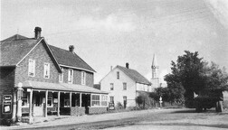 Hartman's Store, Denbigh street view B&W