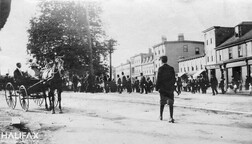 Procession coming down Cogswell onto Brunswick Streets, Halifax