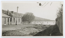 Launceston - Lower Margaret St before demolition of houses (looking north) (c1912)