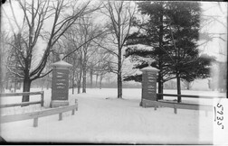 Western College Gates in winter 1904