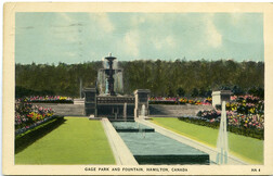 Gage Park and Fountain, Hamilton, Canada. 10 Jan 1947