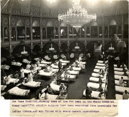The Dome Hospital [Brighton], showing some of the 689 beds in the whole hospital. These beautiful seaside palaces have been converted into hospitals for Indian troops, and are fitted with every modern convenience. Photographer: H. D. Girdwood.