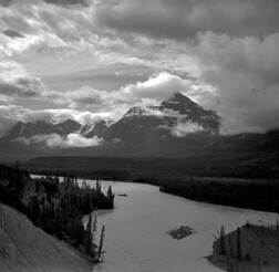 Rainstorm over Mount Christie, Jasper National Park