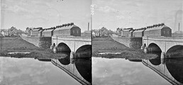 "Bridge of three arches over river in foreground" is Portadown